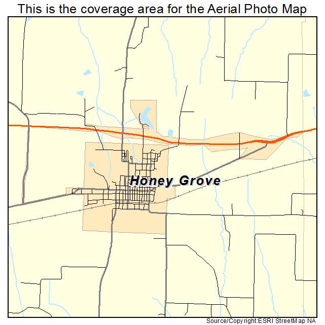 Honey Grove, TX location map 