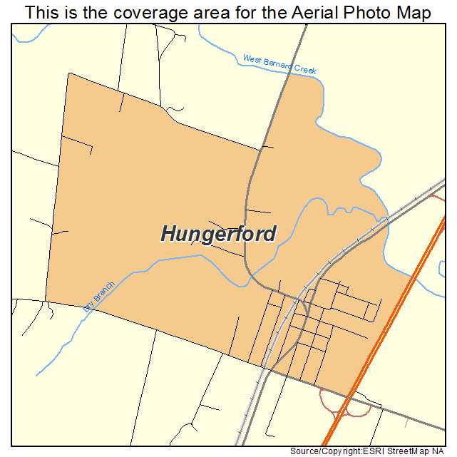 Hungerford, TX location map 