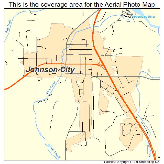 Johnson City, TX location map 