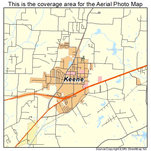 Keene, TX location map 