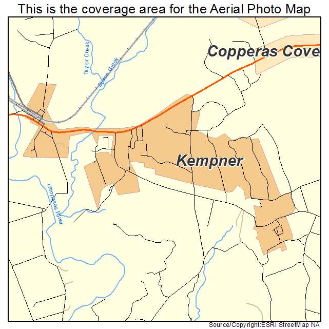 Kempner, TX location map 