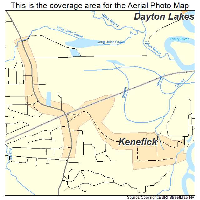 Kenefick, TX location map 