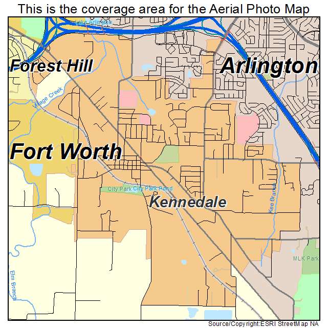 Kennedale, TX location map 
