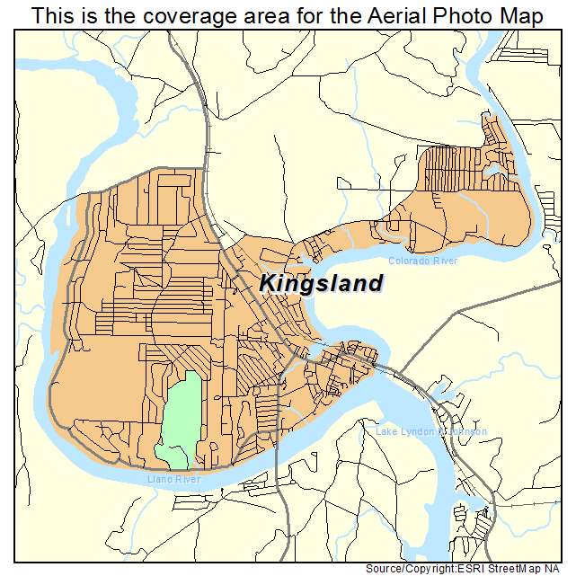 Aerial Photography Map of Kingsland, TX Texas