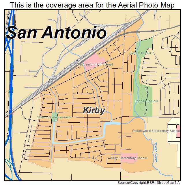 Kirby, TX location map 