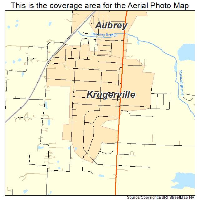 Krugerville, TX location map 