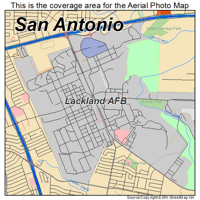 Lackland AFB, TX location map 