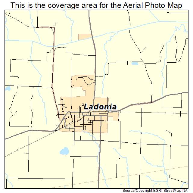 Ladonia, TX location map 