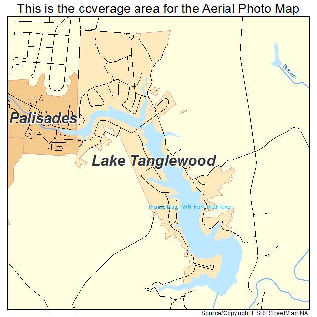 Lake Tanglewood, TX location map 