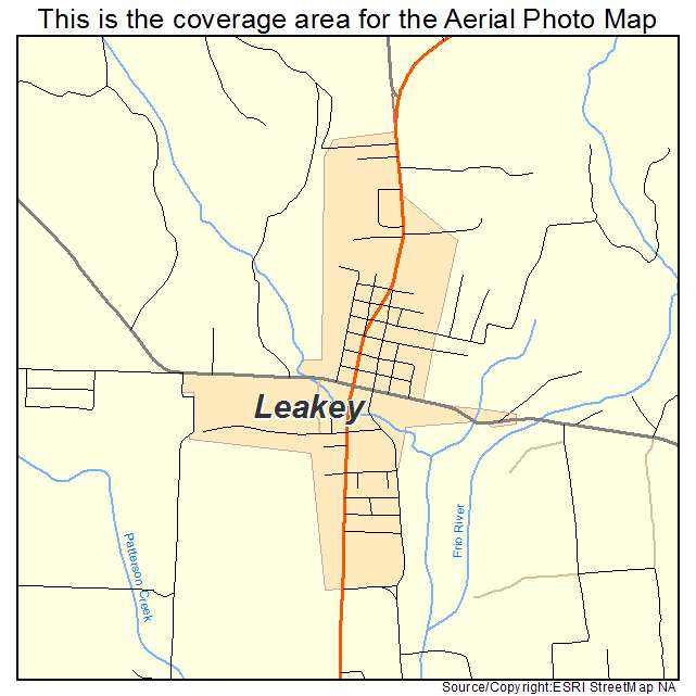 Leakey, TX location map 