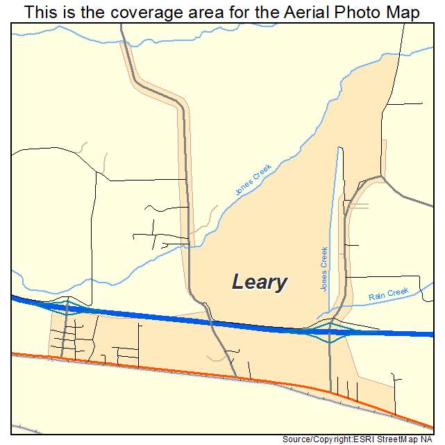Leary, TX location map 