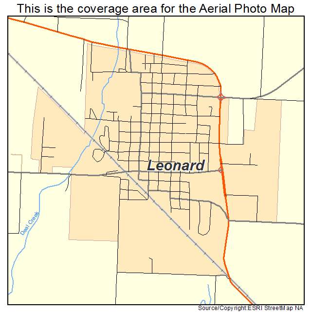 Leonard, TX location map 