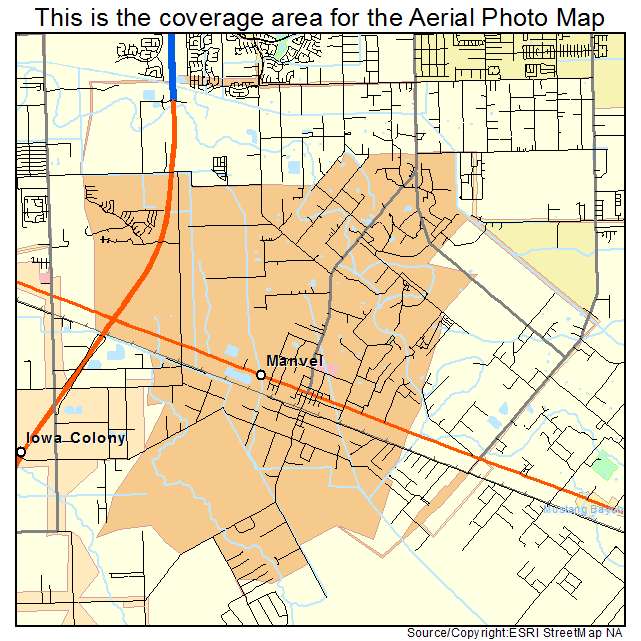 Manvel, TX location map 