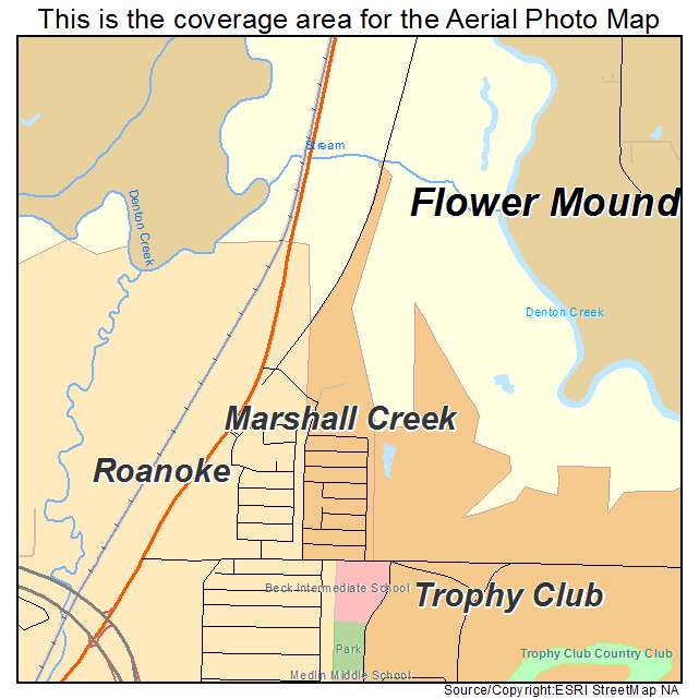 Marshall Creek, TX location map 