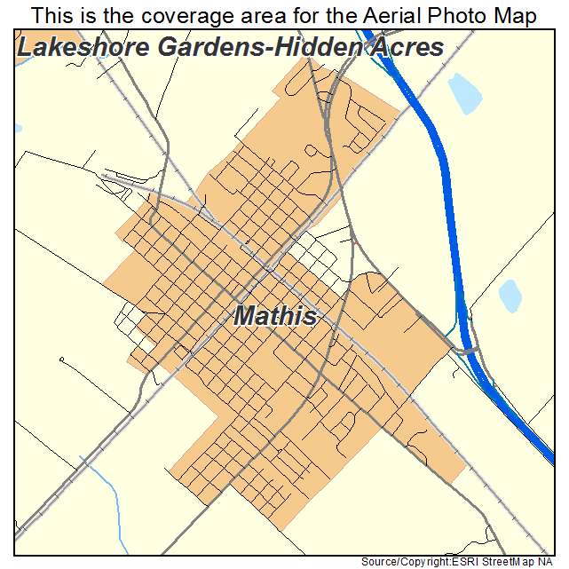 Mathis, TX location map 