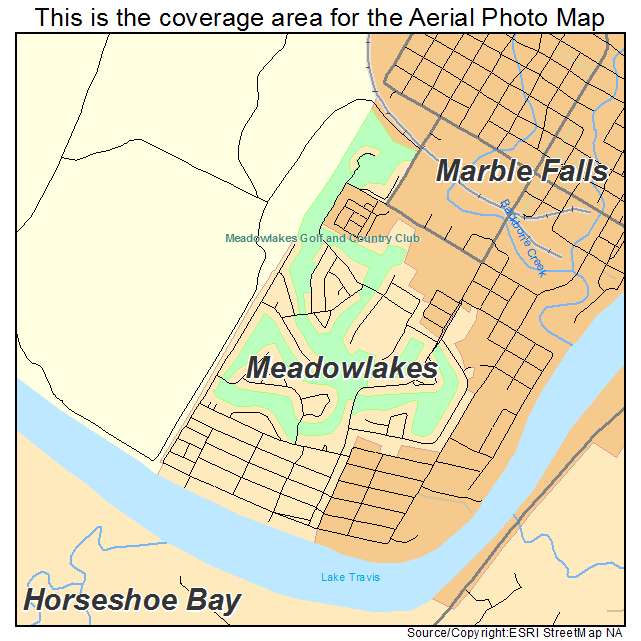 Meadowlakes, TX location map 