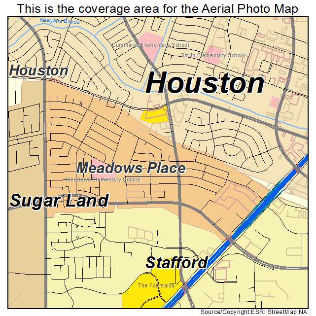 Meadows Place, TX location map 