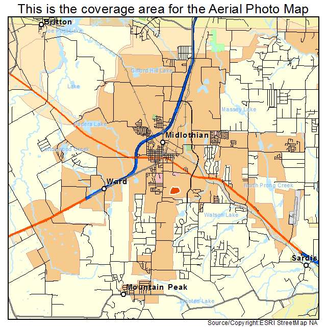 Midlothian, TX location map 