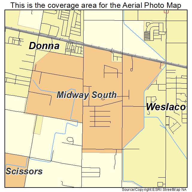 Midway South, TX location map 