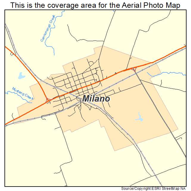Milano, TX location map 