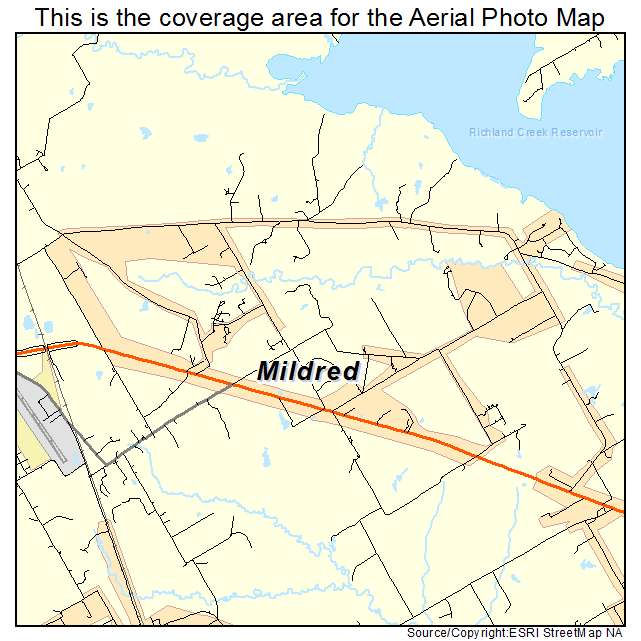 Mildred, TX location map 