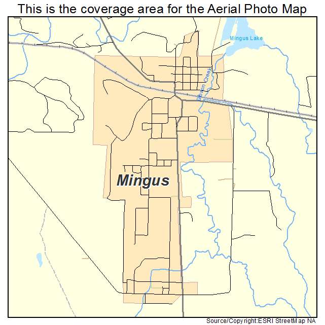 Mingus, TX location map 