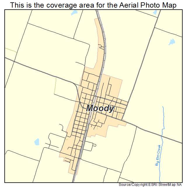 Moody, TX location map 