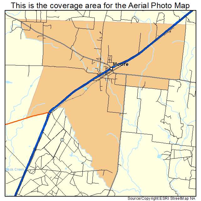 Moore, TX location map 