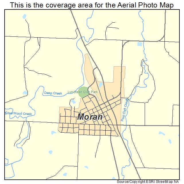 Moran, TX location map 