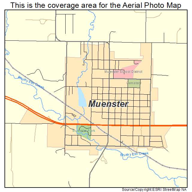 Muenster, TX location map 
