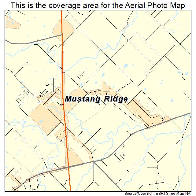 Mustang Ridge, TX location map 