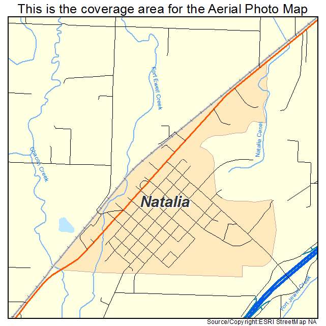 Natalia, TX location map 
