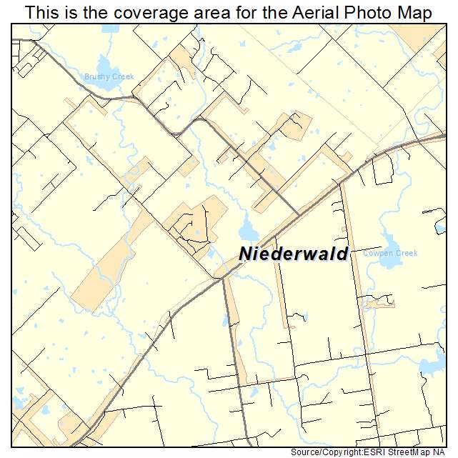 Niederwald, TX location map 