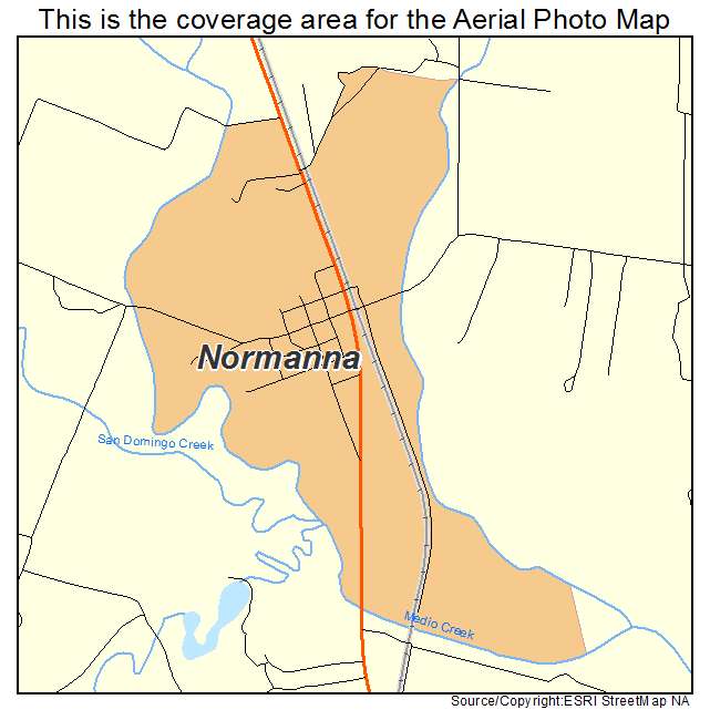 Normanna, TX location map 