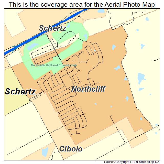 Northcliff, TX location map 