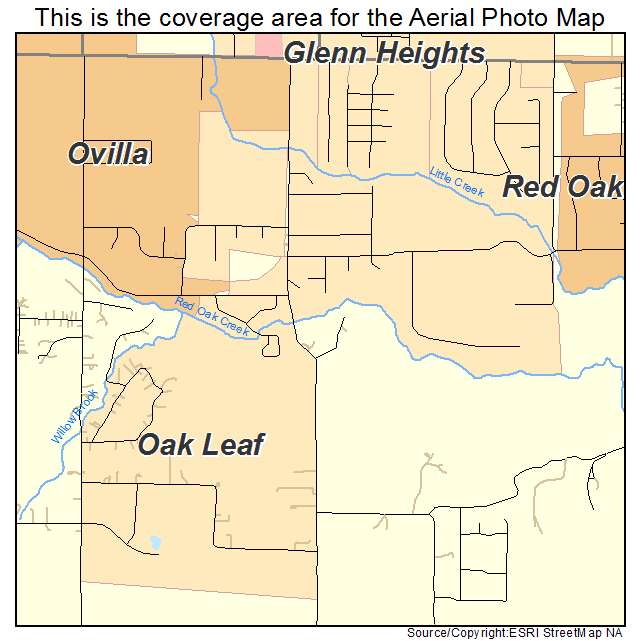 Oak Leaf, TX location map 