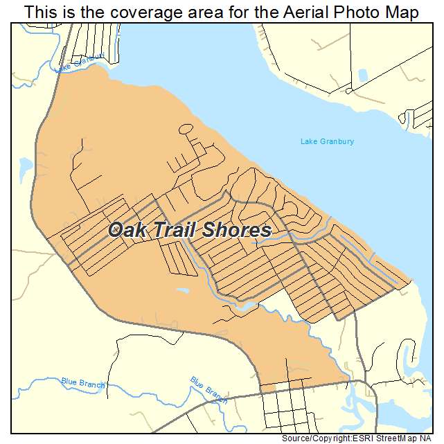 Oak Trail Shores, TX location map 