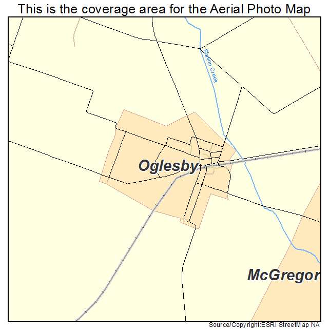 Oglesby, TX location map 