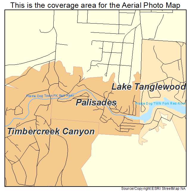 Palisades, TX location map 