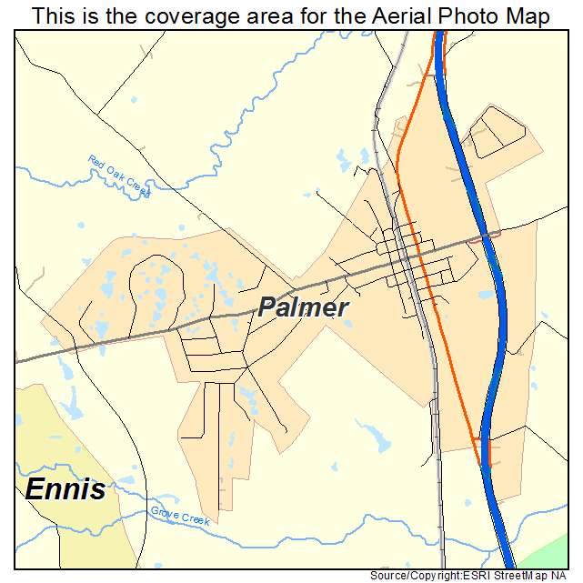 Palmer, TX location map 