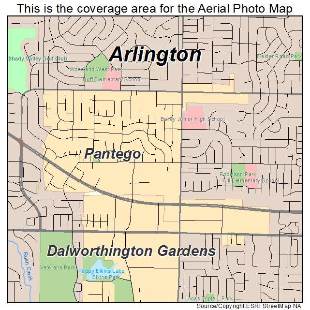 Pantego, TX location map 
