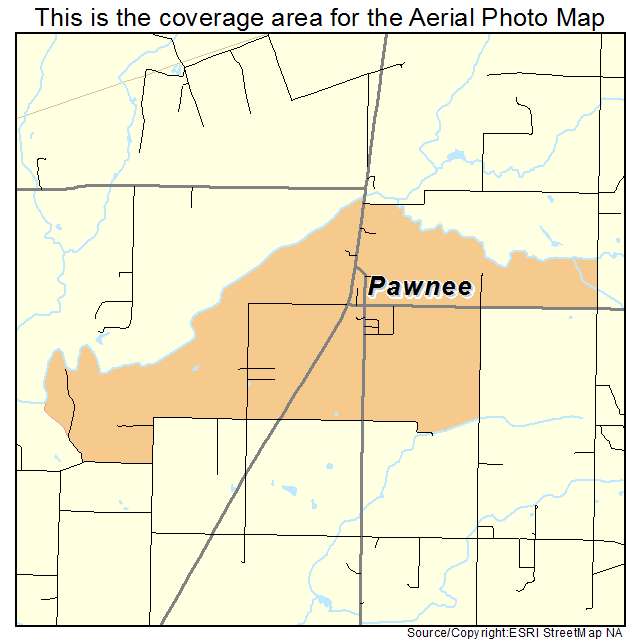 Pawnee, TX location map 