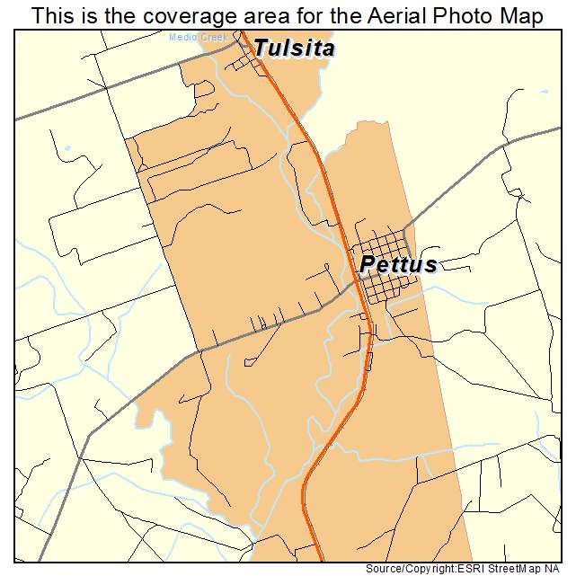 Pettus, TX location map 
