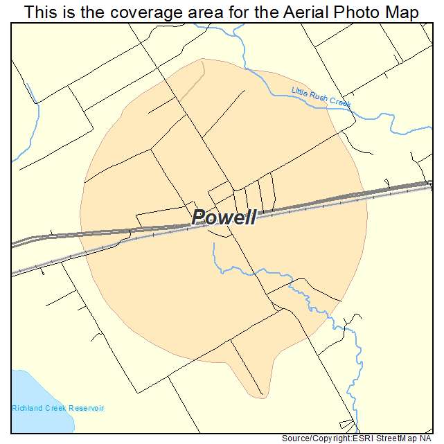 Powell, TX location map 