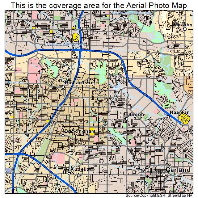 Aerial Photography Map Of Richardson TX Texas