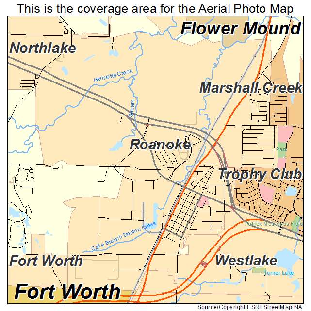 Roanoke, TX location map 