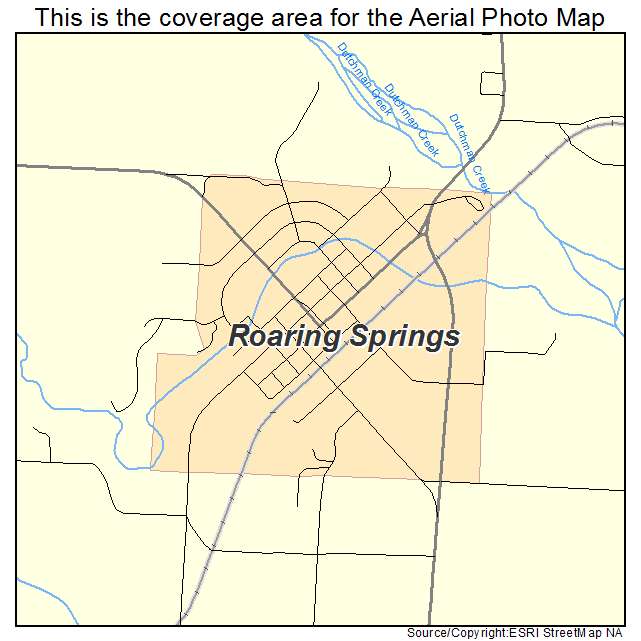 Roaring Springs, TX location map 
