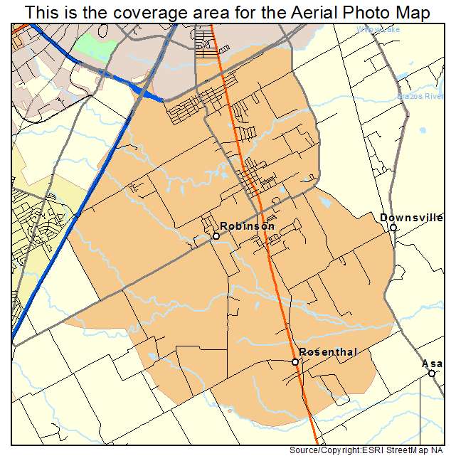 Robinson, TX location map 