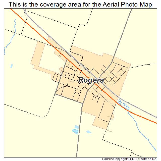 Rogers, TX location map 