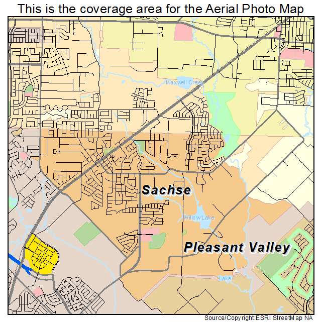 Aerial Photography Map Of Sachse TX Texas